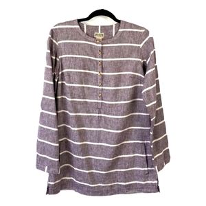 Duluth Trading Company Women's Medium Button Hemp Blend Shirt with Pockets